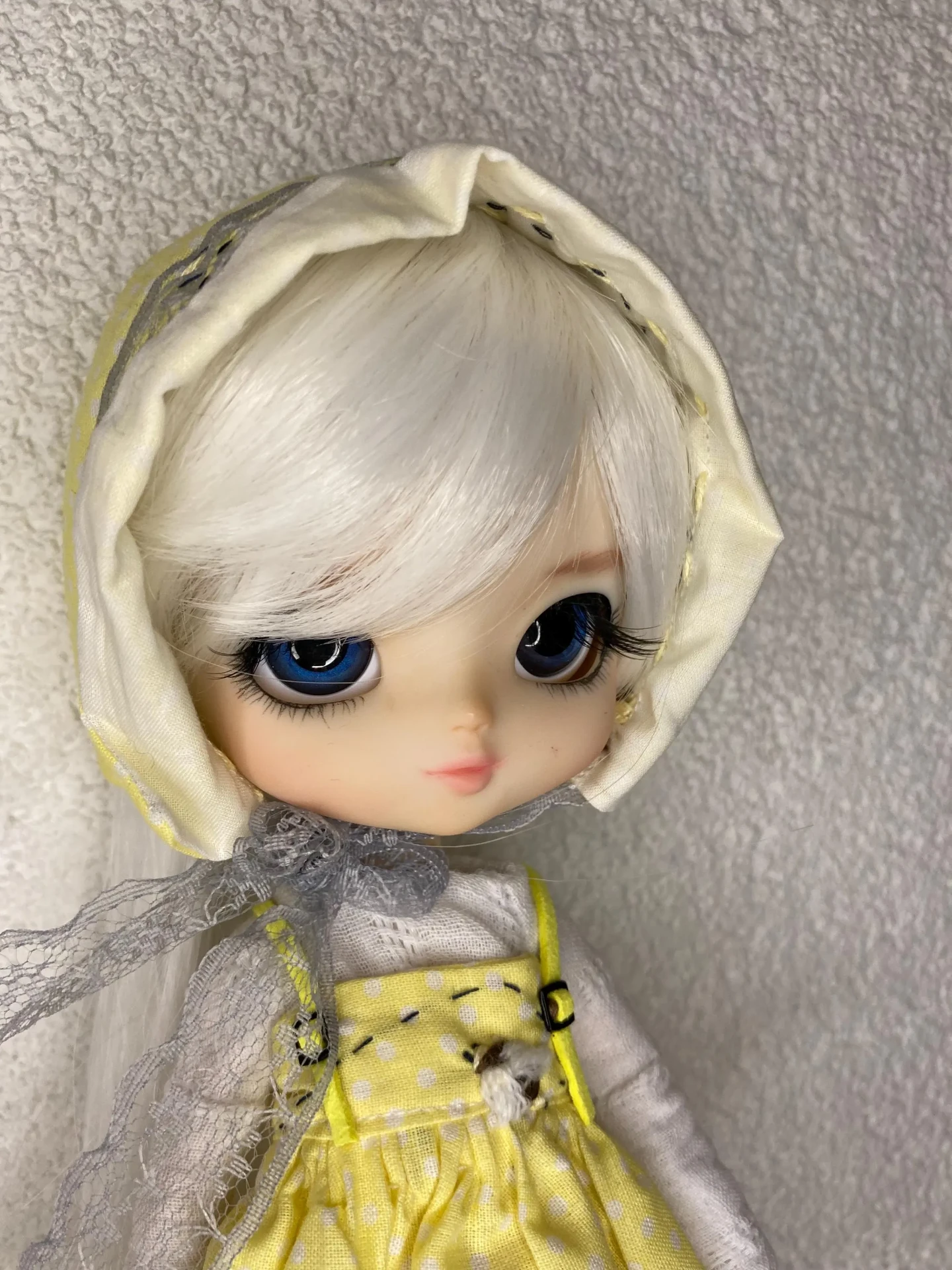 Snow handmade art doll detail 2